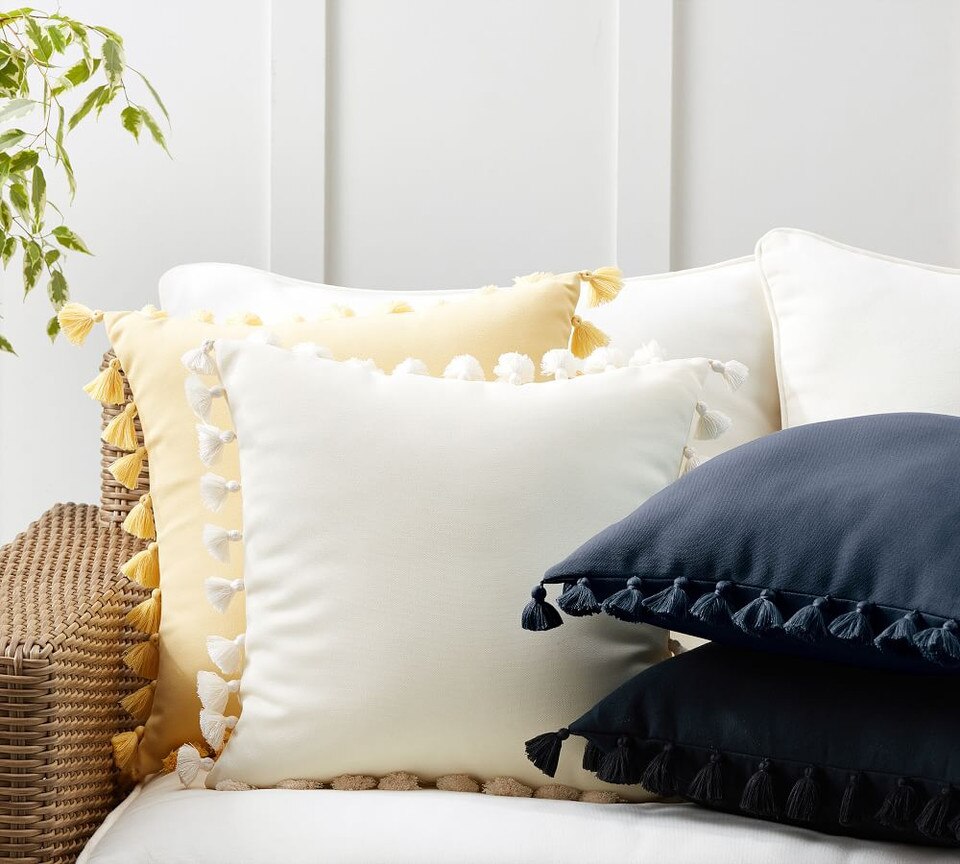 Tassel Trim Indoor/Outdoor Pillows